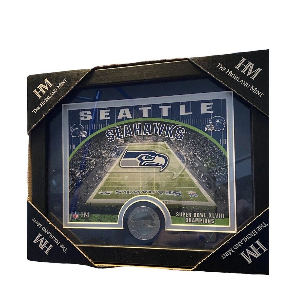 SEATTLE SEAHAWKS MINT COIN FRAMED STADIUM PHOTO & COIN by HIGHLAND MINT